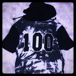 Men’s tie dye style 100 hoodie tee shirt